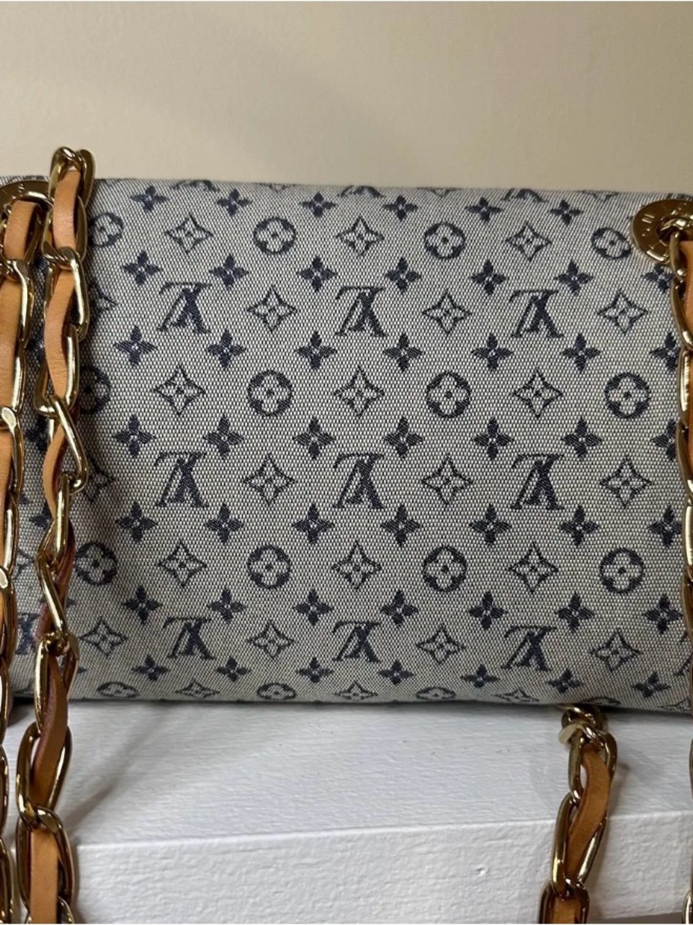 Louis Vuitton Monogram Mini linen Camille Crossbody Bag with Tan Leather Trim - Picture 3 of 6